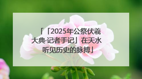 「2025年公祭伏羲大典·记者手记」在天水 听见历史的脉搏