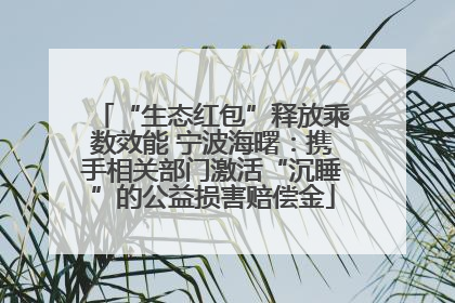 “生态红包”释放乘数效能 宁波海曙：携手相关部门激活“沉睡”的公益损害赔偿金