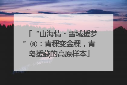 “山海情・雪域援梦”⑧：青稞变金稞，青岛援藏的高原样本