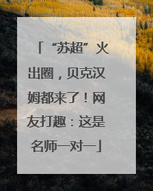 “苏超”火出圈，贝克汉姆都来了！网友打趣：这是名师一对一
