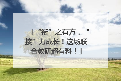 “衔”之有方，“接”力成长！这场联合教研超有料！