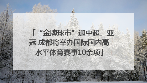 “金牌球市”迎中超、亚冠 成都将举办国际国内高水平体育赛事10余项