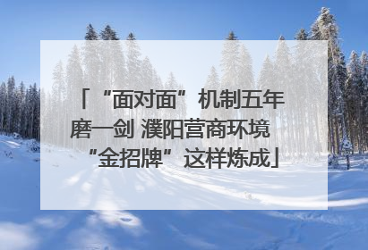 “面对面”机制五年磨一剑 濮阳营商环境“金招牌”这样炼成