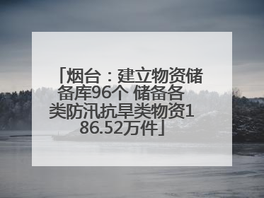 烟台：建立物资储备库96个 储备各类防汛抗旱类物资186.52万件