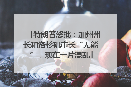 特朗普怒批：加州州长和洛杉矶市长“无能”，现在一片混乱