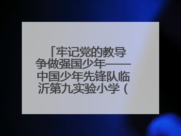 牢记党的教导 争做强国少年——中国少年先锋队临沂第九实验小学（北校区）第三次代表大会胜利召开