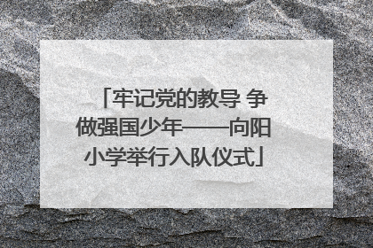 牢记党的教导 争做强国少年——向阳小学举行入队仪式