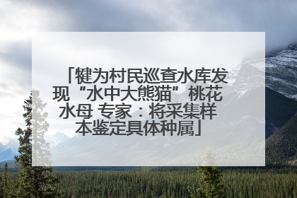 犍为村民巡查水库发现“水中大熊猫”桃花水母 专家：将采集样本鉴定具体种属
