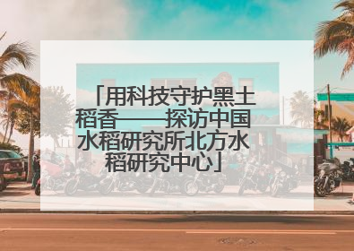 用科技守护黑土稻香——探访中国水稻研究所北方水稻研究中心