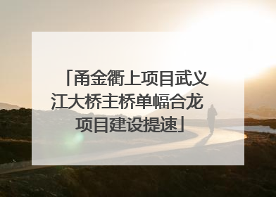 甬金衢上项目武义江大桥主桥单幅合龙 项目建设提速
