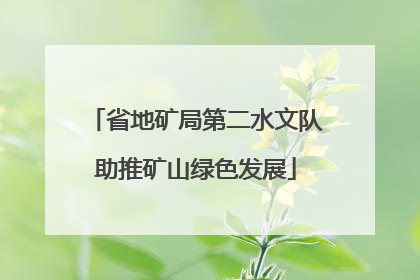 省地矿局第二水文队助推矿山绿色发展