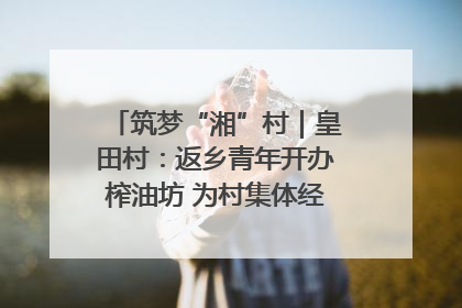 筑梦“湘”村｜皇田村：返乡青年开办榨油坊 为村集体经济“加油”
