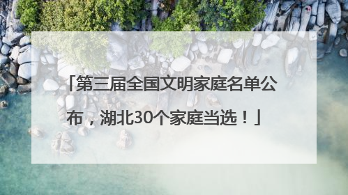 第三届全国文明家庭名单公布，湖北30个家庭当选！