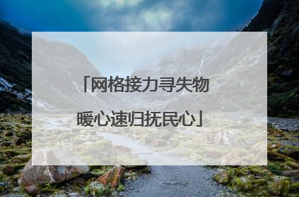 网格接力寻失物 暖心速归抚民心