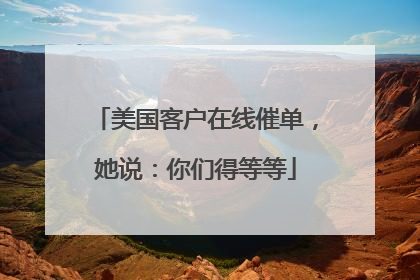 美国客户在线催单，她说：你们得等等