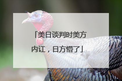 美日谈判时美方内讧，日方懵了