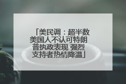 美民调：超半数美国人不认可特朗普执政表现 强烈支持者热情降温