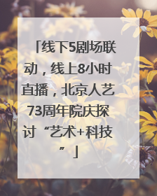 线下5剧场联动，线上8小时直播，北京人艺73周年院庆探讨“艺术+科技”