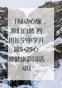 绿动心缘，意归自然 四川长宁中学开展5•25心理健康游园活动