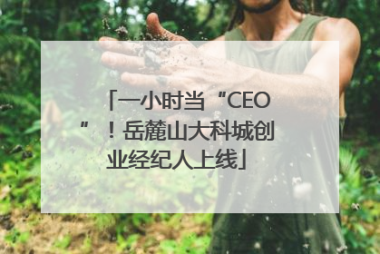 一小时当“CEO”！岳麓山大科城创业经纪人上线