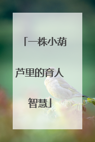一株小葫芦里的育人智慧