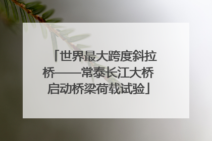 世界最大跨度斜拉桥——常泰长江大桥启动桥梁荷载试验