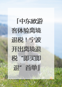 中东欧游客体验离境退税！宁波开出离境退税“即买即退”首单