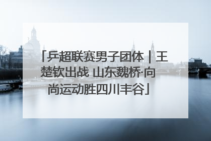 乒超联赛男子团体｜王楚钦出战 山东魏桥·向尚运动胜四川丰谷