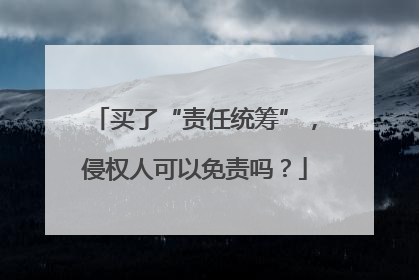 买了“责任统筹”，侵权人可以免责吗？