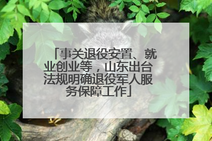 事关退役安置、就业创业等，山东出台法规明确退役军人服务保障工作