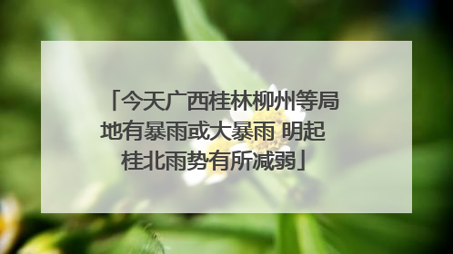 今天广西桂林柳州等局地有暴雨或大暴雨 明起桂北雨势有所减弱