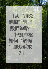 从“群众跑腿”到“数据跑路”，智慧中枢如何“解码”群众诉求？