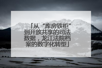 从“库房铁柜”到开放共享的司法数据，龙江法院档案的数字化转型