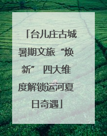 台儿庄古城暑期文旅“焕新” 四大维度解锁运河夏日奇遇