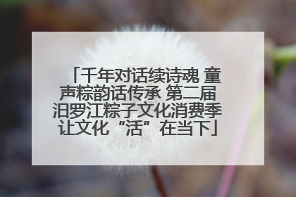 千年对话续诗魂 童声粽韵话传承 第二届汨罗江粽子文化消费季让文化“活”在当下
