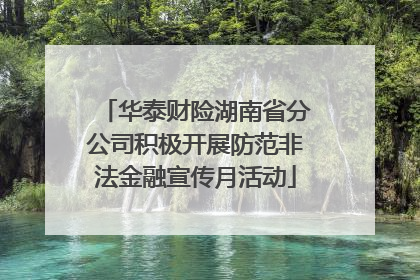 华泰财险湖南省分公司积极开展防范非法金融宣传月活动