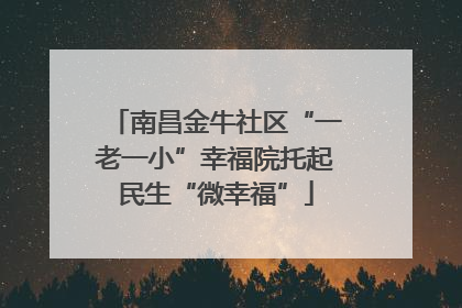 南昌金牛社区“一老一小”幸福院托起民生“微幸福”