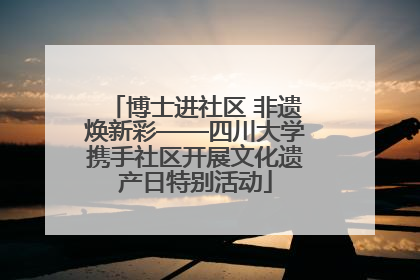 博士进社区 非遗焕新彩——四川大学携手社区开展文化遗产日特别活动