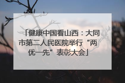 健康中国看山西：大同市第二人民医院举行“两优一先”表彰大会