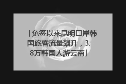 免签以来昆明口岸韩国旅客流量飙升，3.8万韩国人游云南
