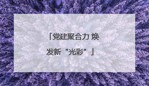 党建聚合力 焕发新“光彩”