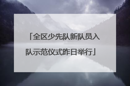 全区少先队新队员入队示范仪式昨日举行