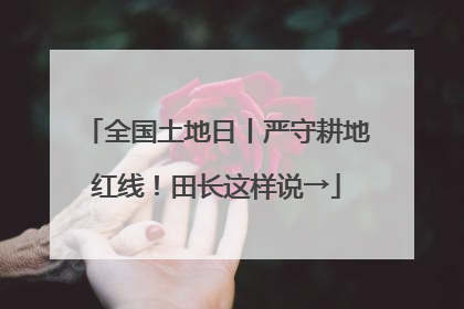 全国土地日丨严守耕地红线！田长这样说→