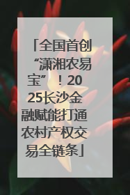 全国首创“潇湘农易宝”！2025长沙金融赋能打通农村产权交易全链条