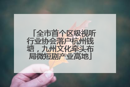 全市首个区级视听行业协会落户杭州钱塘，九州文化牵头布局微短剧产业高地