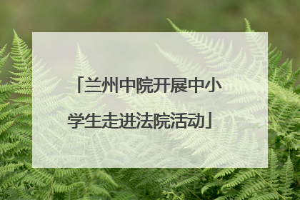 兰州中院开展中小学生走进法院活动