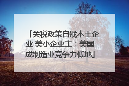 关税政策自戕本土企业 美小企业主：美国成制造业竞争力低地