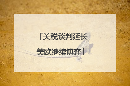 关税谈判延长 美欧继续博弈