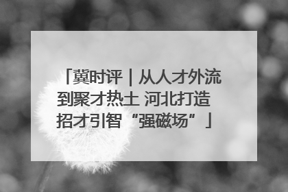 冀时评｜从人才外流到聚才热土 河北打造招才引智“强磁场”