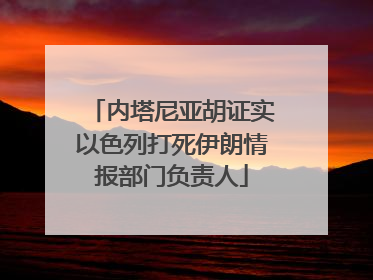 内塔尼亚胡证实以色列打死伊朗情报部门负责人
